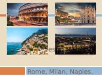 big cities of Italy Rome, Milan, Naples, Turin, Palermo, Genoa, Bologna, Flor...