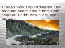 There are various natural disasters in the world and tsunami is one of them. ...