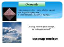 Октаедр октаедр-повітря (від грецького okto - вісім и hedra - грань) має 8 гр...