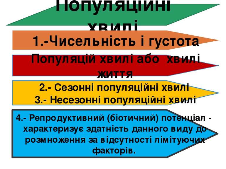 Популяційні хвилі 1.-Чисельність і густота Популяцій хвилі або хвилі життя 2....