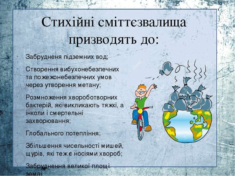 Забрудненя підземних вод; Створення вибухонебезпечних та пожежонебезпечних ум...