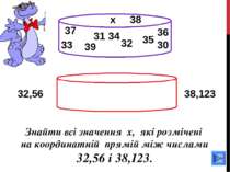 33 Знайти всі значення х, які розмічені на координатній прямій між числами 32...