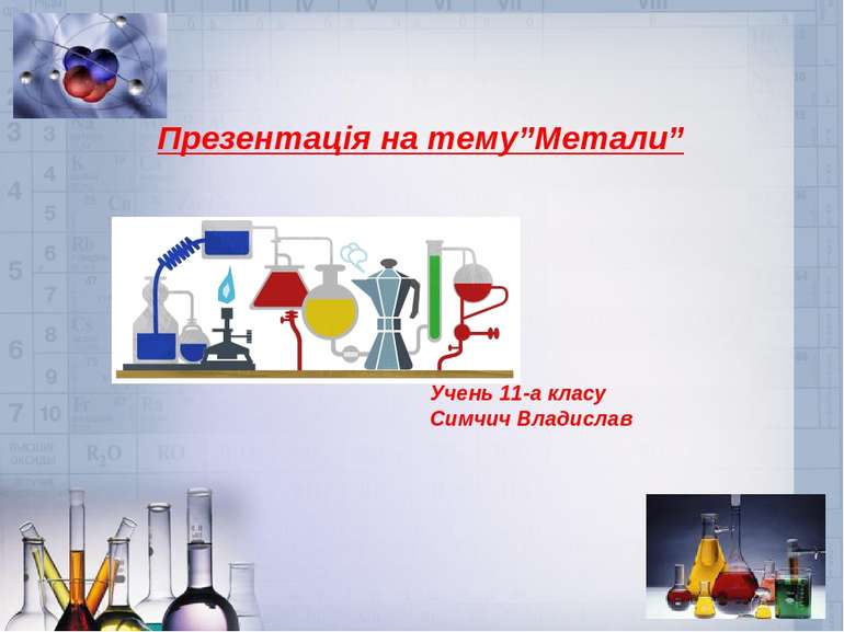 Учень 11-а класу Симчич Владислав Презентація на тему”Метали”