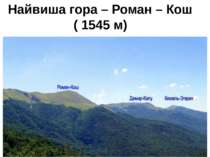 Найвиша гора – Роман – Кош ( 1545 м)