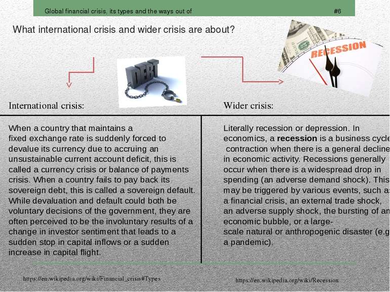 What international crisis and wider crisis are about?