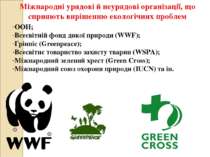 Міжнародні урядові й неурядові організації, що сприяють вирішенню екологічних...