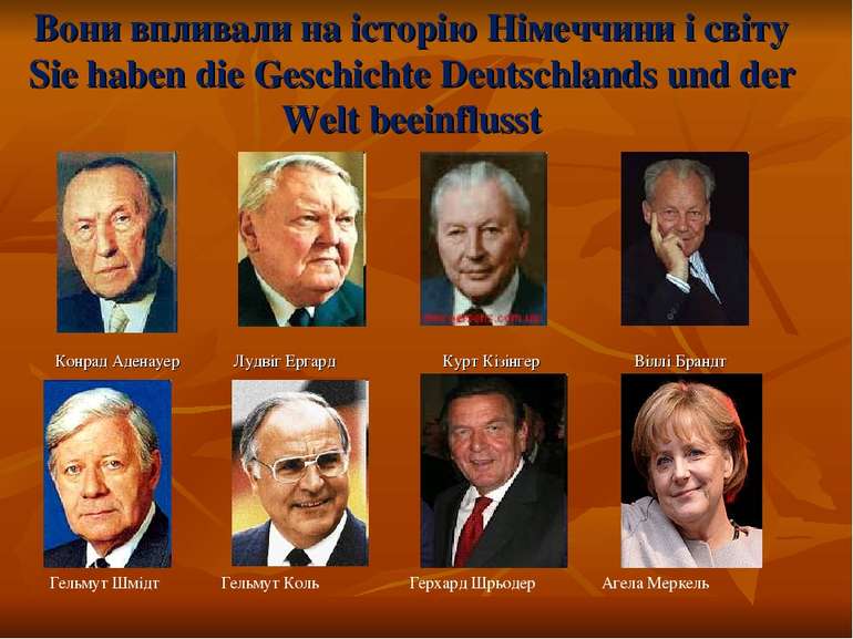 Вони впливали на історію Німеччини і світу Sie haben die Geschichte Deutschla...