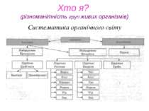 Систематика органічного світу Хто я? (різноманітність груп живих організмів)