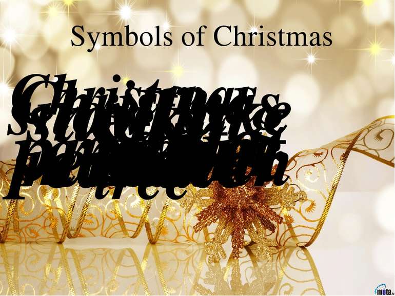 Symbols of Christmas Santa Christmas tree cracker stocking snowman star prese...