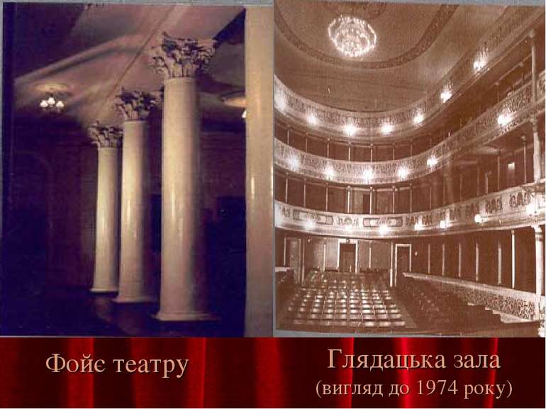 Фойє театру Глядацька зала (вигляд до 1974 року)