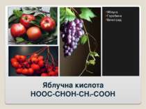 Яблучна кислота HOOC-CHOH-CH2-COOH Яблука Горобина Виноград