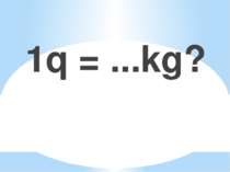 1q = ...kg?