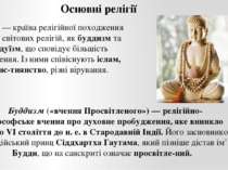 Основні релігії Індія — країна релігійної походження таких світових релігій, ...