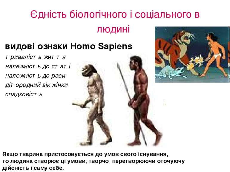 Єдність біологічного і соціального в людині видові ознаки Homo Sapiens тривал...