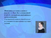 Показателем интеллекта в шкалах А. Бине был умственный возраст, который мог р...