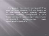 У структурі споживання електроенергії на долю населення припадає 51,0 відс. (...