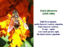 Емілі Діконсон (1830-1886) Щоб була прерія, треба бджолу і квітку деревію, Од...