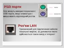 PS/2 порти Роз’єм LAN Призначений для підключення кабелю локальної мережі, за...