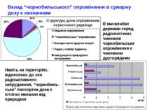 В масштабах держави серед радіологічних чинників чорнобильське опромінення є ...