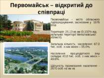 Первомайськ – відкритий до співпраці Первомайськ - місто обласного підпорядку...