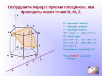 Побудувати переріз призми площиною, яка проходить через точки N, M, Z. N’ – п...