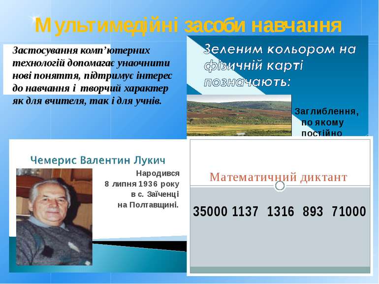 Мультимедійні засоби навчання Застосування комп’ютерних технологій допомагає ...