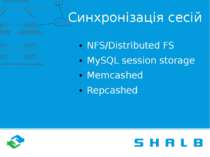 Синхронізація сесій NFS/Distributed FS MySQL session storage Memcashed Repcashed
