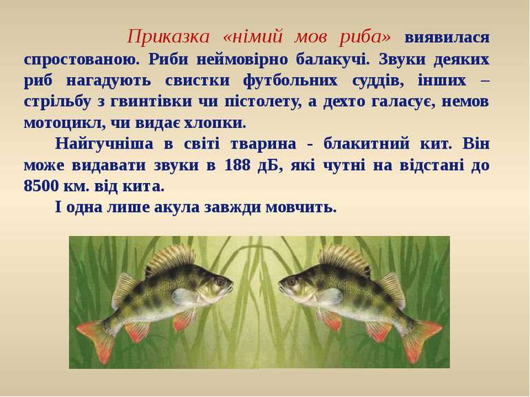 Приказка «німий мов риба» виявилася спростованою. Риби неймовірно балакучі. З...