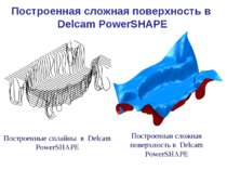 Построенные сплайны в Delcam PowerSHAPE Построенная сложная поверхность в Del...