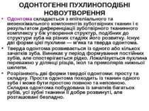 ОДОНТОГЕННІ ПУХЛИНОПОДІБНІ НОВОУТВОРЕННЯ Одонтома складається з епітеліальног...