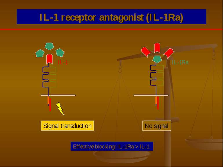 IL-1 receptor antagonist (IL-1Ra) Signal transduction No signal IL-1 IL-1Ra E...