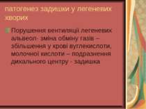 патогенез задишки у легеневих хворих Порушення вентиляції легеневих альвеол- ...