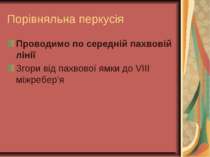 Порівняльна перкусія Проводимо по середній пахвовій лінії Згори від пахвової ...