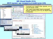 MS Visual Studio 2010. WCF-проект, що генерується майстром (1/6) Генерується ...