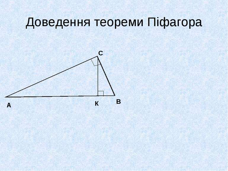 Доведення теореми Піфагора А В С К