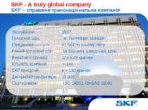 October 30, 2007 © SKF Group Slide * SKF - A truly global company SKF – справ...