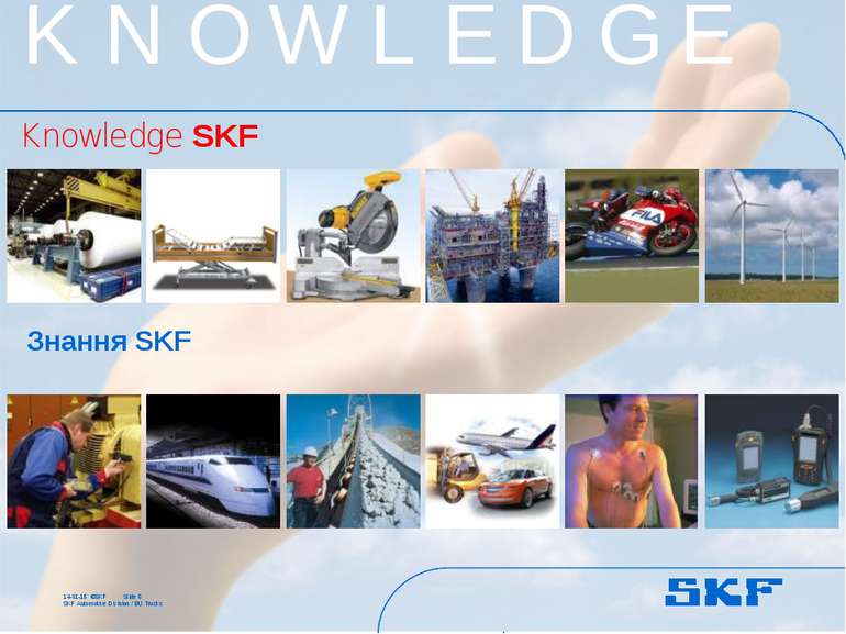 October 30, 2007 © SKF Group Slide * K N O W L E D G E Knowledge SKF * ©SKF S...