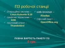 ПЗ робочої станції Операційна система – Linux Kubuntu 9.10 графічна підсистем...