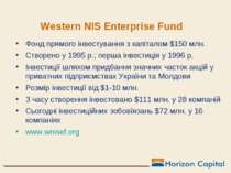 Фонд прямого інвестування з капіталом $150 млн. Створено у 1995 р.; перша інв...