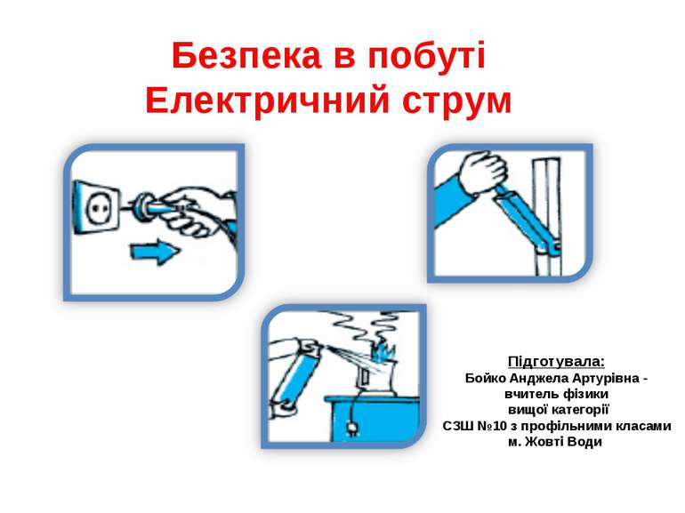 Безпека в побуті Електричний струм Підготувала: Бойко Анджела Артурівна - вчи...