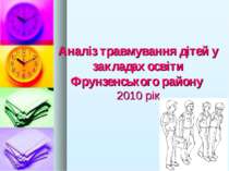 Аналіз травмування дітей у закладах освіти Фрунзенського району 2010 рік