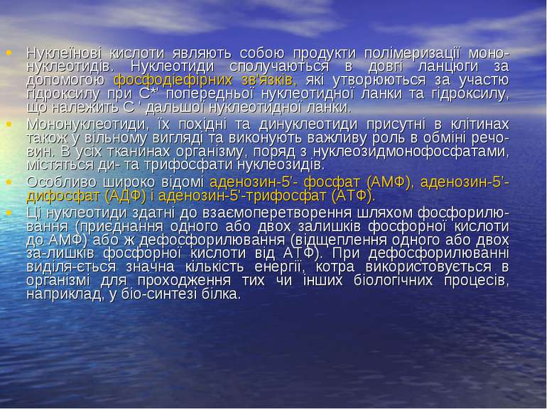 Нуклеїнові кислоти являють собою продукти полімеризації моно-нуклеотидів. Нук...