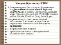 Концепції розвитку АТЕС3. Завершена розробка плану по формуванню Східно-азіат...