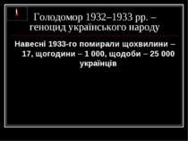 Голодомор 1932–1933 рр. – геноцид українського народу Навесні 1933-го помирал...