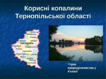 Корисні копалини Тернопільської області Урок природознавства у 4 класі