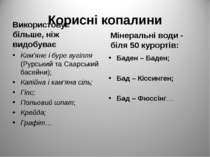 Корисні копалини Використовує більше, ніж видобуває Кам’яне і буре вугілля (Р...